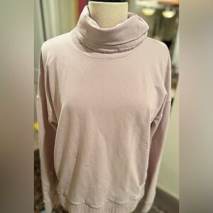 Lululemon Stress Less Pullover Light Pink Turtleneck Cowl Neck Size 10 Women’s